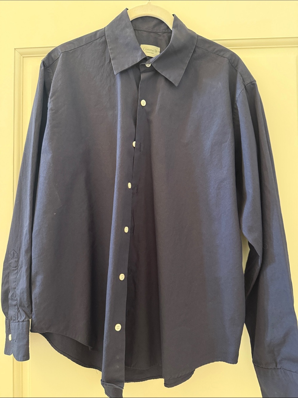Comme Si navy poplin shirt